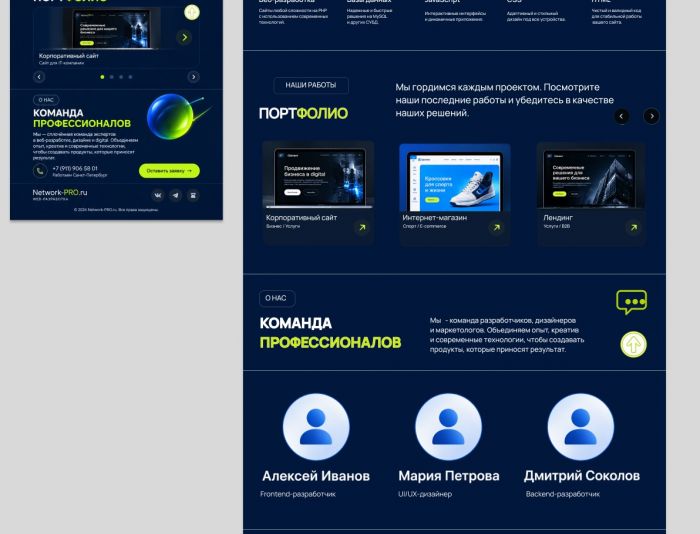 Landing page для https://network-pro.ru/ - дизайнер Celena5platon